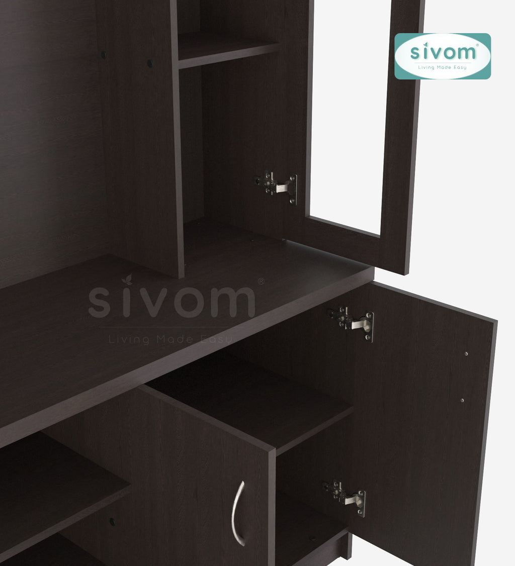 SIVOM Ronald Multipurpose TV Unit fits upto 43 inch with Storage Engineered Wood TV Entertainment Unit for Modern Homes | Elegant Design & Premium Finish