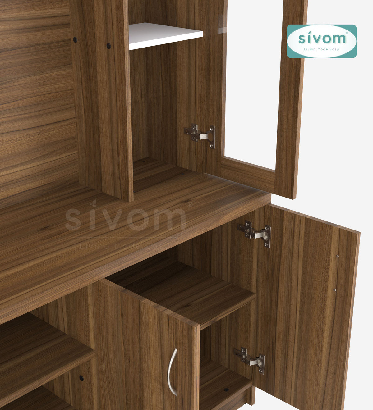 SIVOM Ronald Multipurpose TV Unit fits upto 43 inch with Storage Engineered Wood TV Entertainment Unit for Modern Homes | Elegant Design & Premium Finish