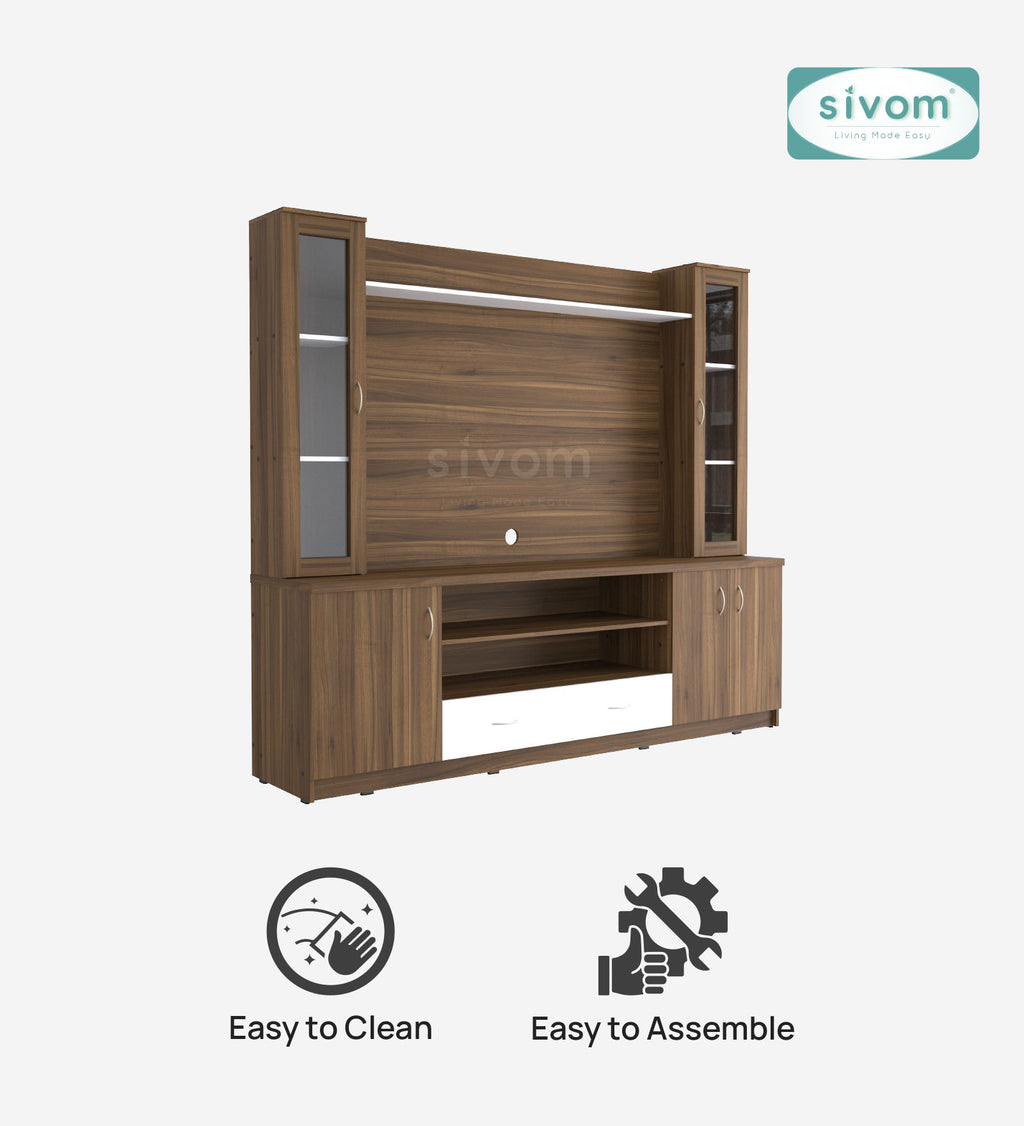 SIVOM Ronald Multipurpose TV Unit fits upto 43 inch with Storage Engineered Wood TV Entertainment Unit for Modern Homes | Elegant Design & Premium Finish