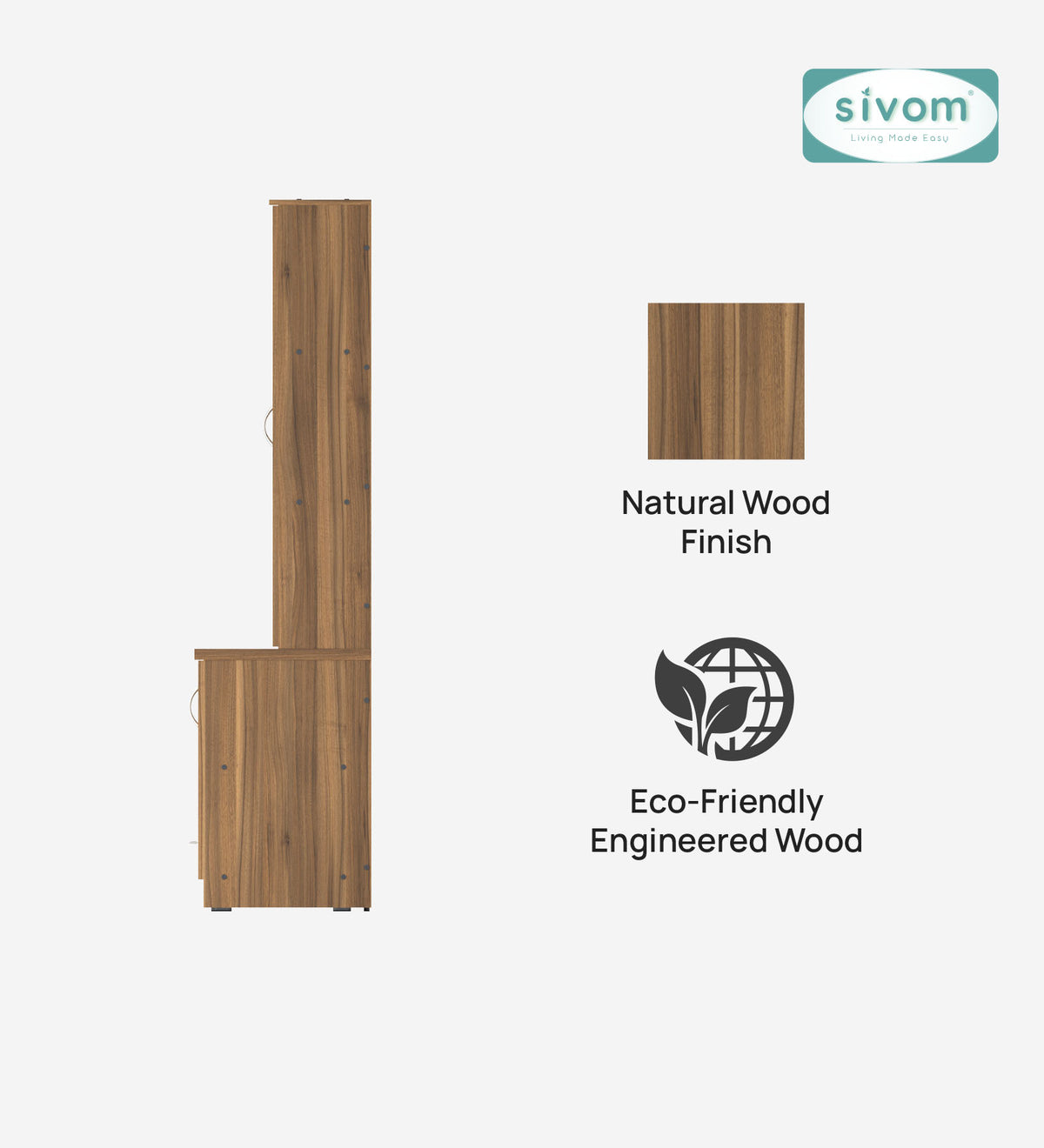 SIVOM Ronald Multipurpose TV Unit fits upto 43 inch with Storage Engineered Wood TV Entertainment Unit for Modern Homes | Elegant Design & Premium Finish