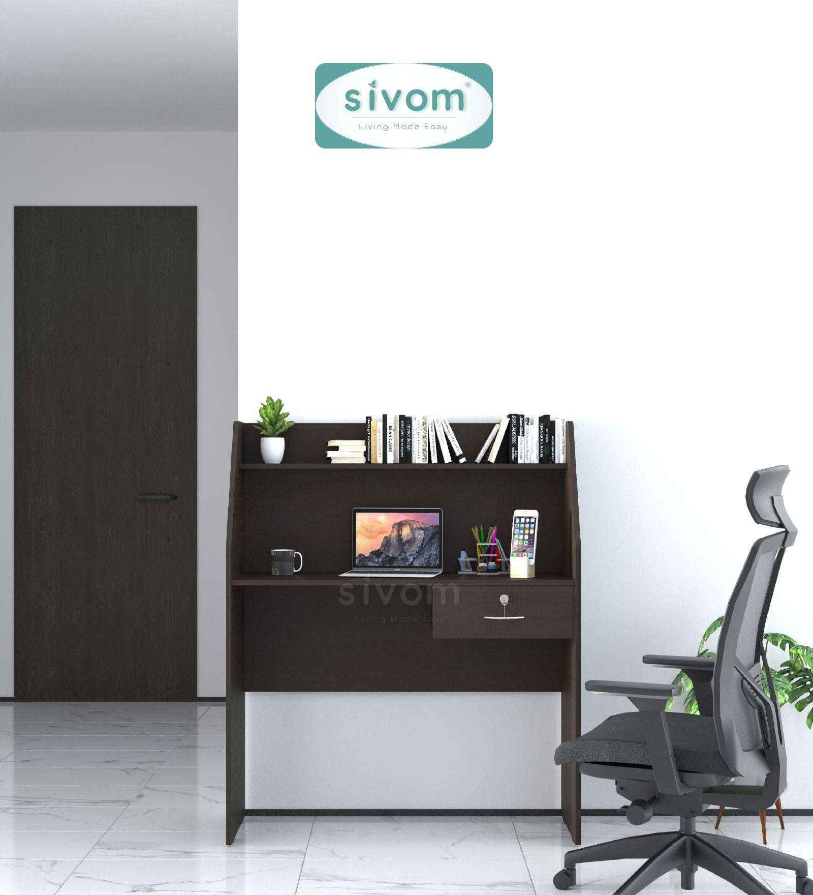 Sivom SIVOM Rowen Multipurpose Study/Home/Office Table Engineered Wood Study Table for Modern Homes | Elegant Design & Premium Finish