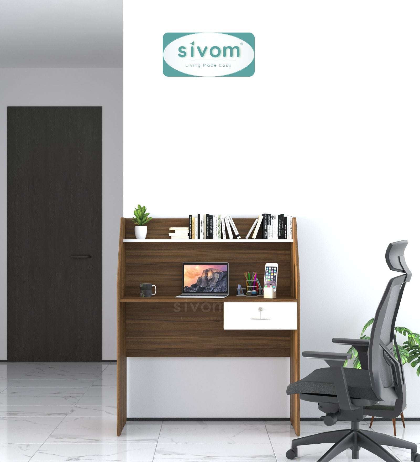 Sivom SIVOM Rowen Multipurpose Study/Home/Office Table Engineered Wood Study Table for Modern Homes | Elegant Design & Premium Finish