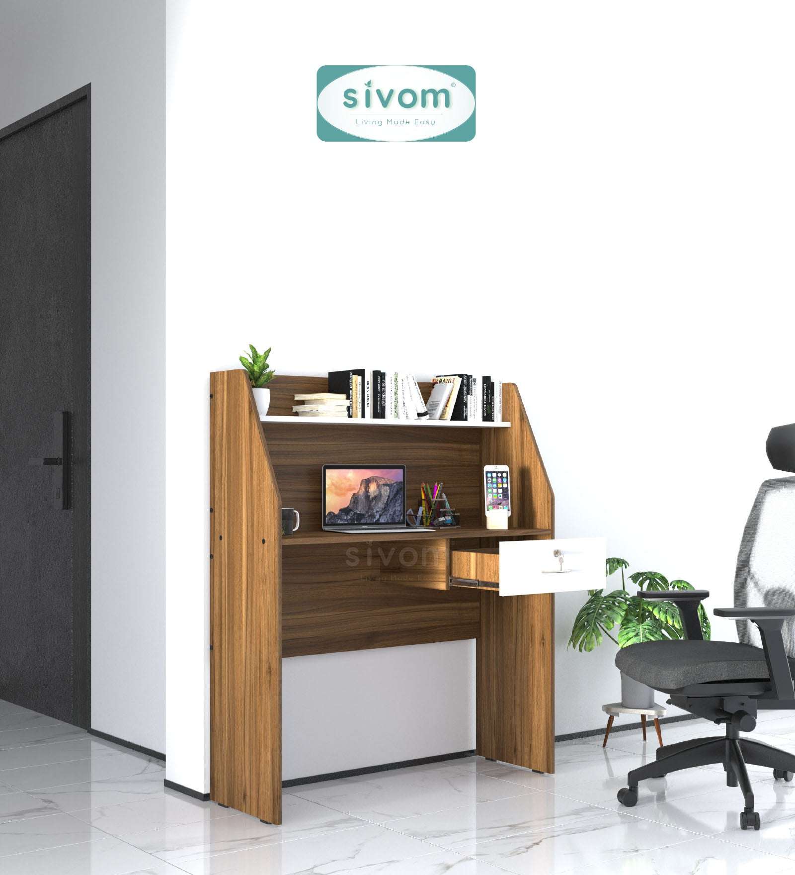 Sivom SIVOM Rowen Multipurpose Study/Home/Office Table Engineered Wood Study Table for Modern Homes | Elegant Design & Premium Finish
