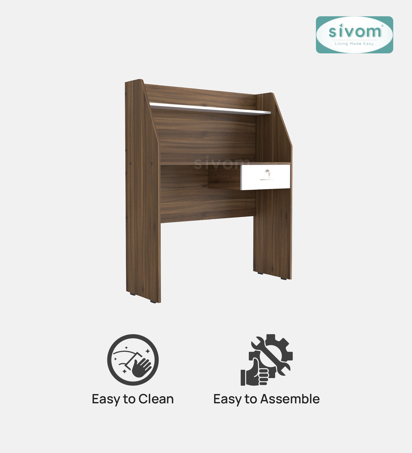 Sivom SIVOM Rowen Multipurpose Study/Home/Office Table Engineered Wood Study Table for Modern Homes | Elegant Design & Premium Finish