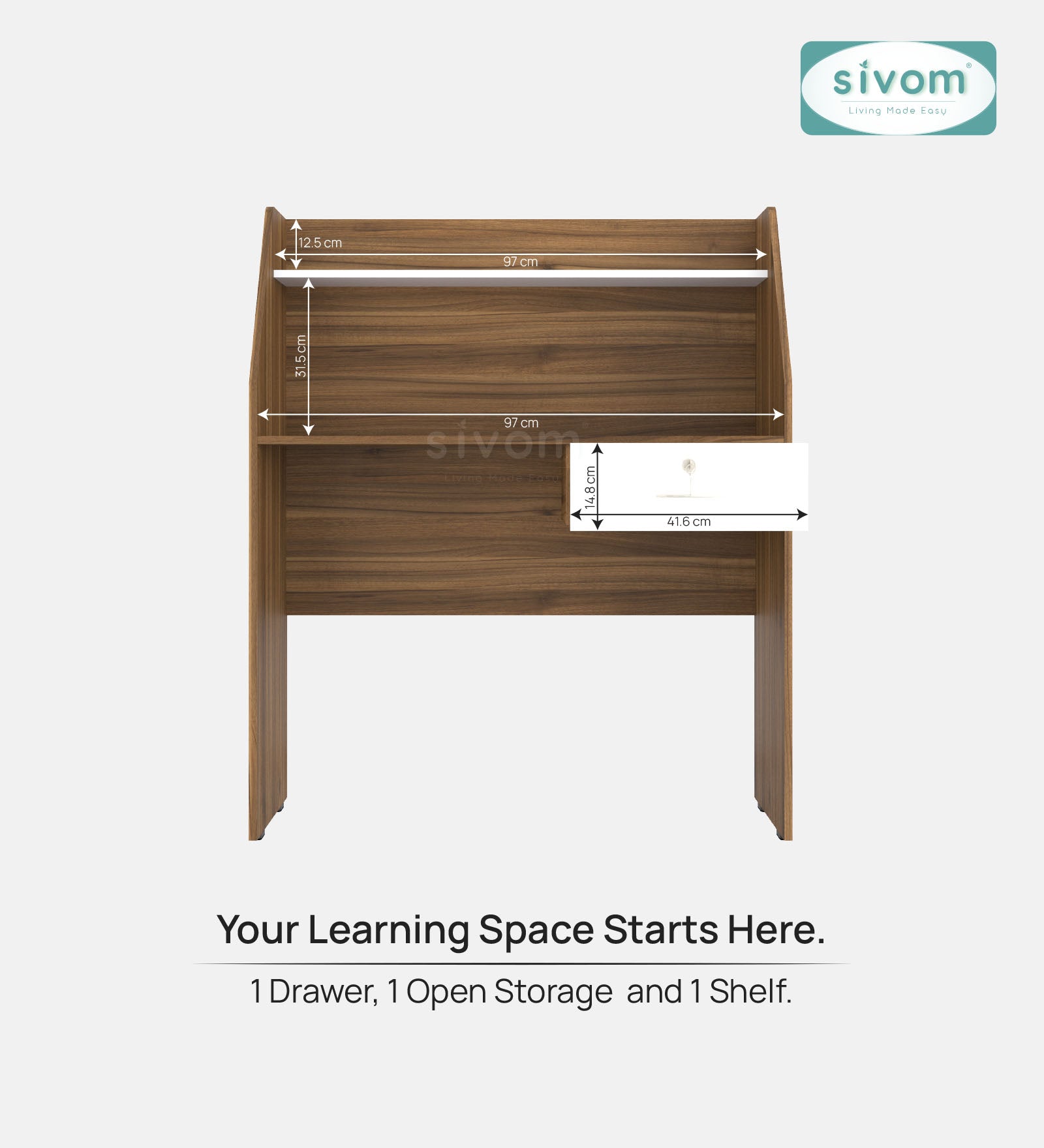 Sivom SIVOM Rowen Multipurpose Study/Home/Office Table Engineered Wood Study Table for Modern Homes | Elegant Design & Premium Finish