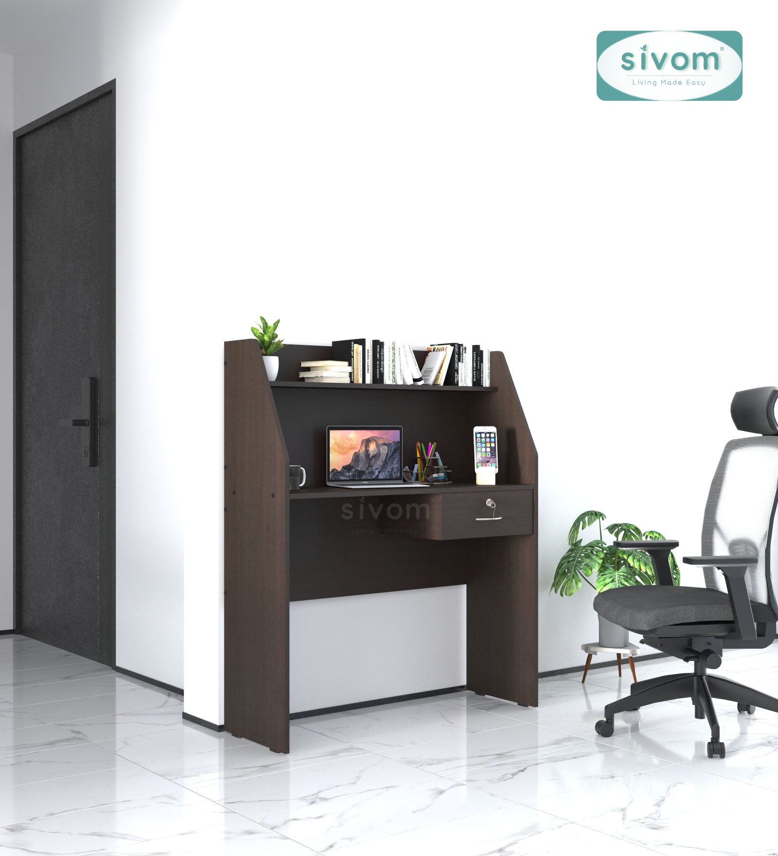 Sivom SIVOM Rowen Multipurpose Study/Home/Office Table Engineered Wood Study Table for Modern Homes | Elegant Design & Premium Finish