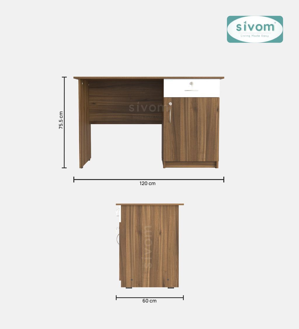 Sivom SIVOM RUBICON Multipurpose Study/Home/Office Table Engineered Wood Study Table for Modern Homes | Elegant Design & Premium Finish (Copy) (Copy) (Copy) (Copy) (Copy)