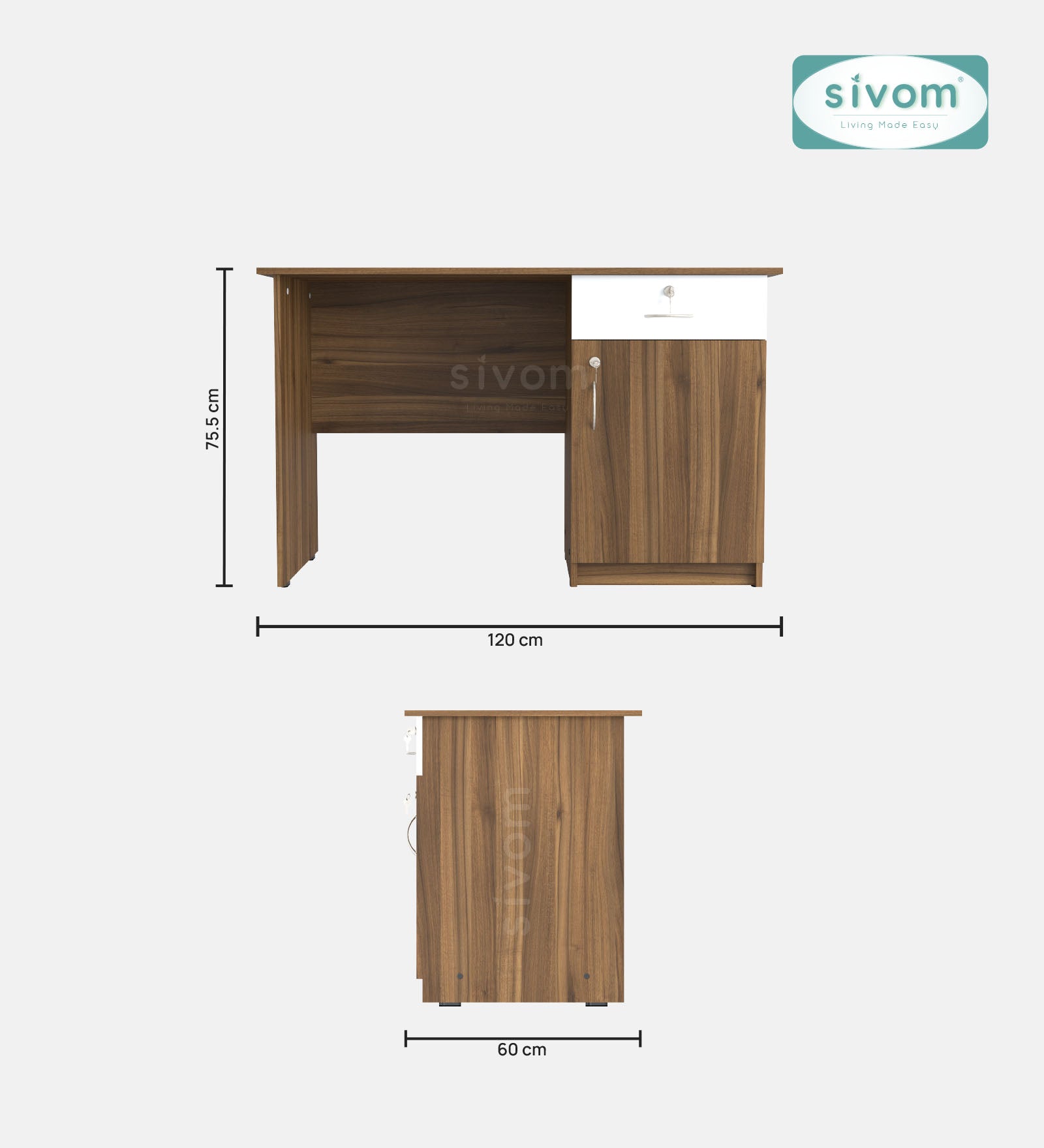 Sivom SIVOM RUBICON Multipurpose Study/Home/Office Table Engineered Wood Study Table for Modern Homes | Elegant Design & Premium Finish (Copy) (Copy) (Copy) (Copy) (Copy)