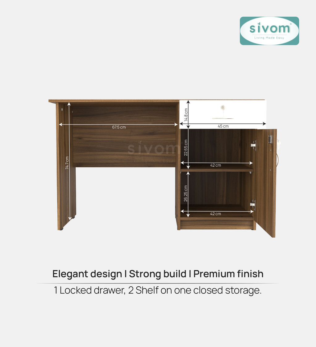 Sivom SIVOM RUBICON Multipurpose Study/Home/Office Table Engineered Wood Study Table for Modern Homes | Elegant Design & Premium Finish (Copy) (Copy) (Copy) (Copy) (Copy)