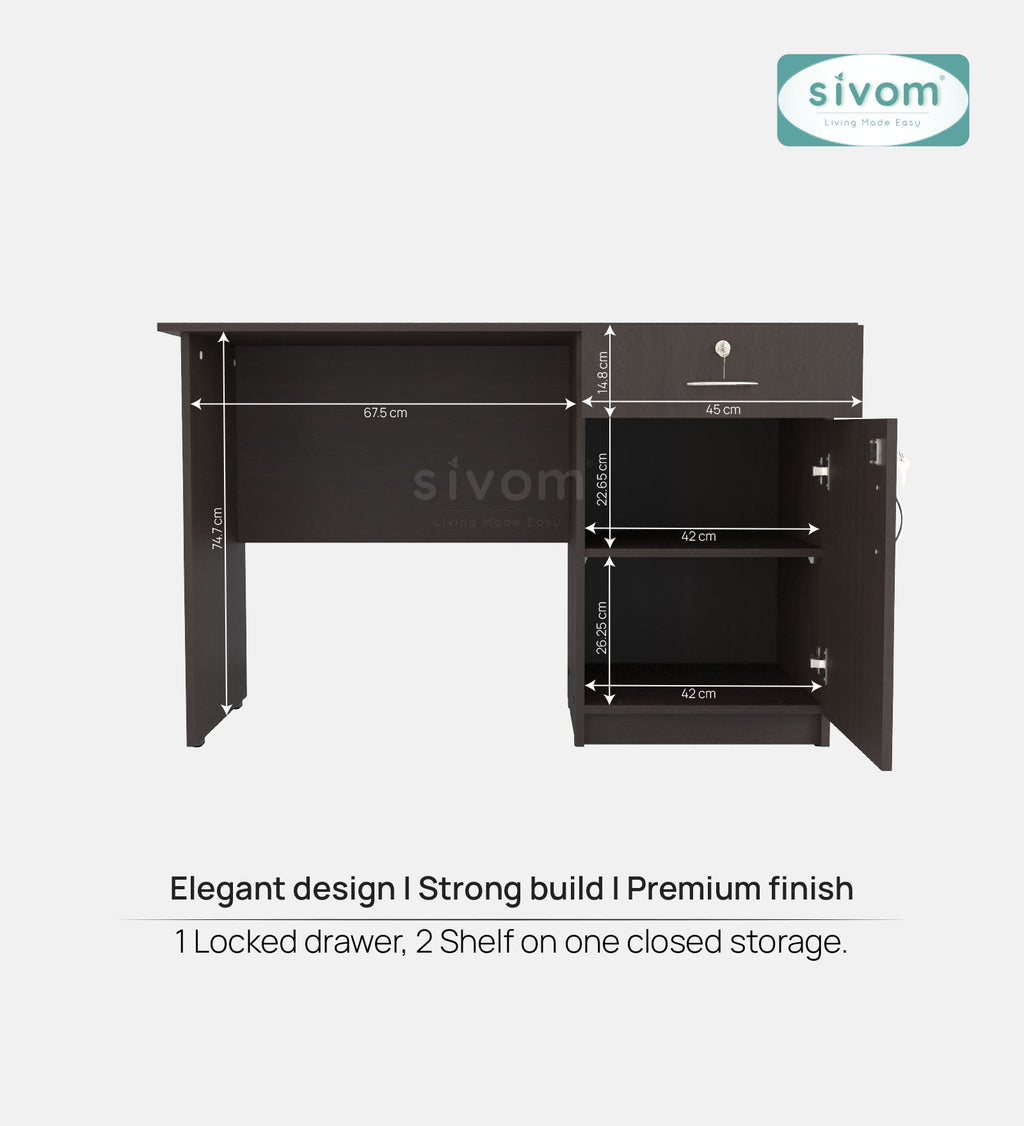 Sivom SIVOM RUBICON Multipurpose Study/Home/Office Table Engineered Wood Study Table for Modern Homes | Elegant Design & Premium Finish (Copy) (Copy) (Copy) (Copy) (Copy)
