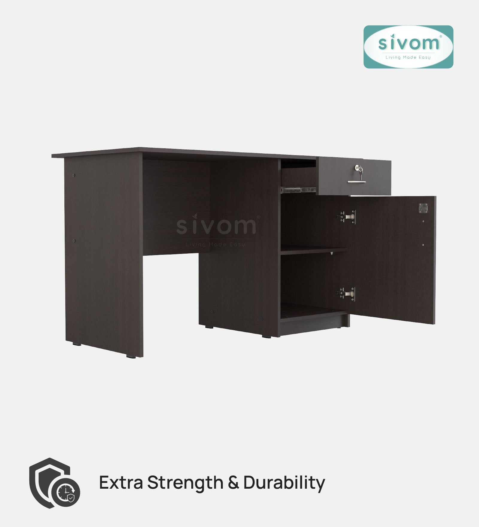 Sivom SIVOM RUBICON Multipurpose Study/Home/Office Table Engineered Wood Study Table for Modern Homes | Elegant Design & Premium Finish (Copy) (Copy) (Copy) (Copy) (Copy)