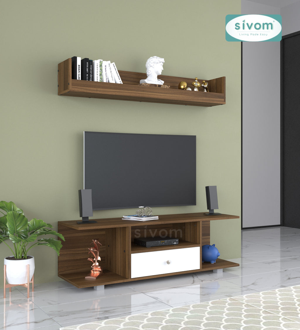 Sivom furniture SIVOM Samyang Multipurpose TV Unit fits upto 43 inch with Storage Engineered Wood TV Entertainment Unit for Modern Homes | Elegant Design & Premium Finish