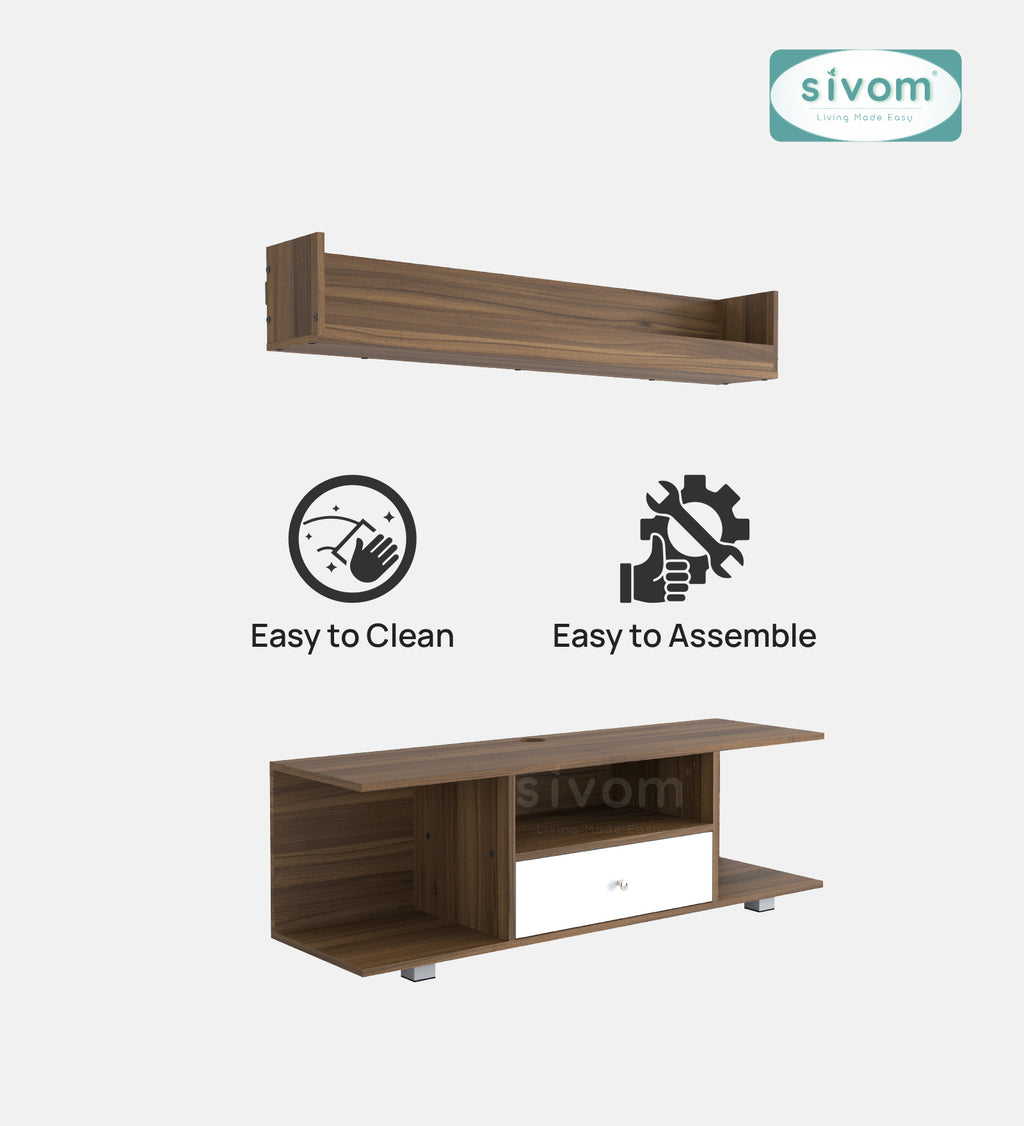 Sivom furniture SIVOM Samyang Multipurpose TV Unit fits upto 43 inch with Storage Engineered Wood TV Entertainment Unit for Modern Homes | Elegant Design & Premium Finish