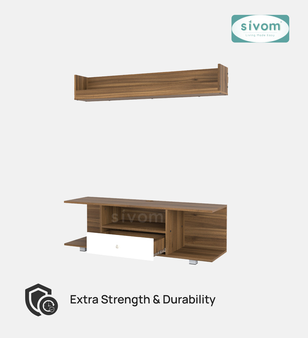 Sivom furniture SIVOM Samyang Multipurpose TV Unit fits upto 43 inch with Storage Engineered Wood TV Entertainment Unit for Modern Homes | Elegant Design & Premium Finish
