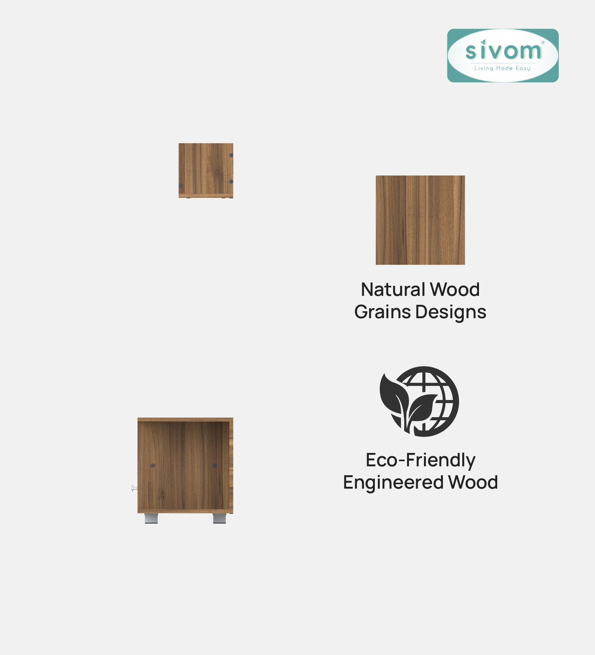 Sivom furniture SIVOM Samyang Multipurpose TV Unit fits upto 43 inch with Storage Engineered Wood TV Entertainment Unit for Modern Homes | Elegant Design & Premium Finish