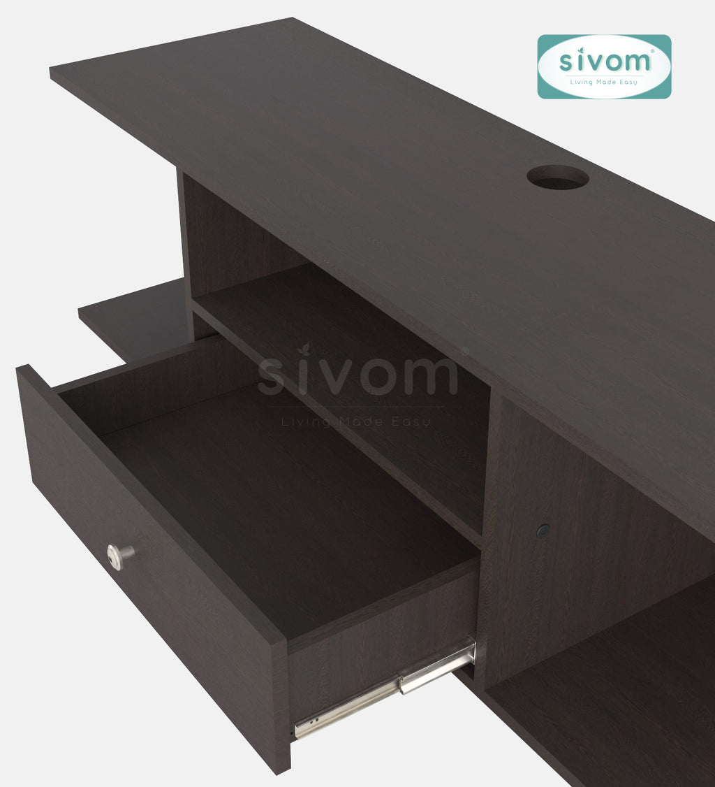 Sivom furniture SIVOM Samyang Multipurpose TV Unit fits upto 43 inch with Storage Engineered Wood TV Entertainment Unit for Modern Homes | Elegant Design & Premium Finish