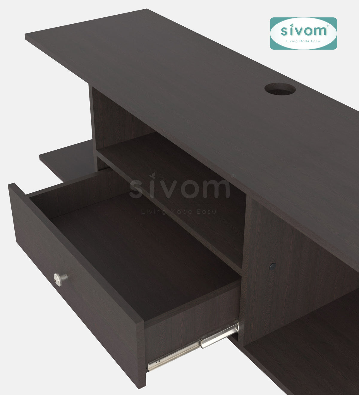 Sivom furniture SIVOM Samyang Multipurpose TV Unit fits upto 43 inch with Storage Engineered Wood TV Entertainment Unit for Modern Homes | Elegant Design & Premium Finish