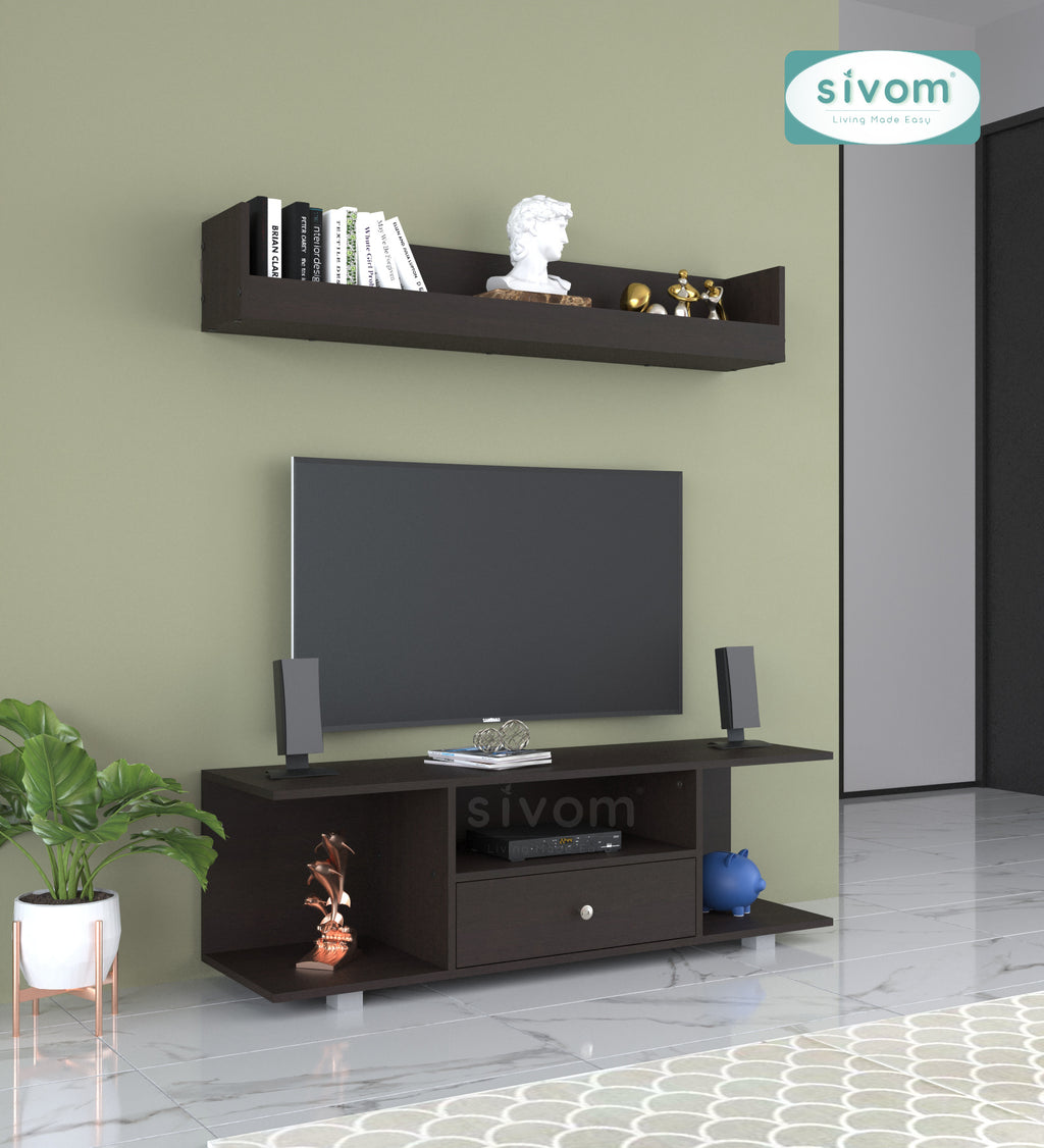 Sivom furniture SIVOM Samyang Multipurpose TV Unit fits upto 43 inch with Storage Engineered Wood TV Entertainment Unit for Modern Homes | Elegant Design & Premium Finish