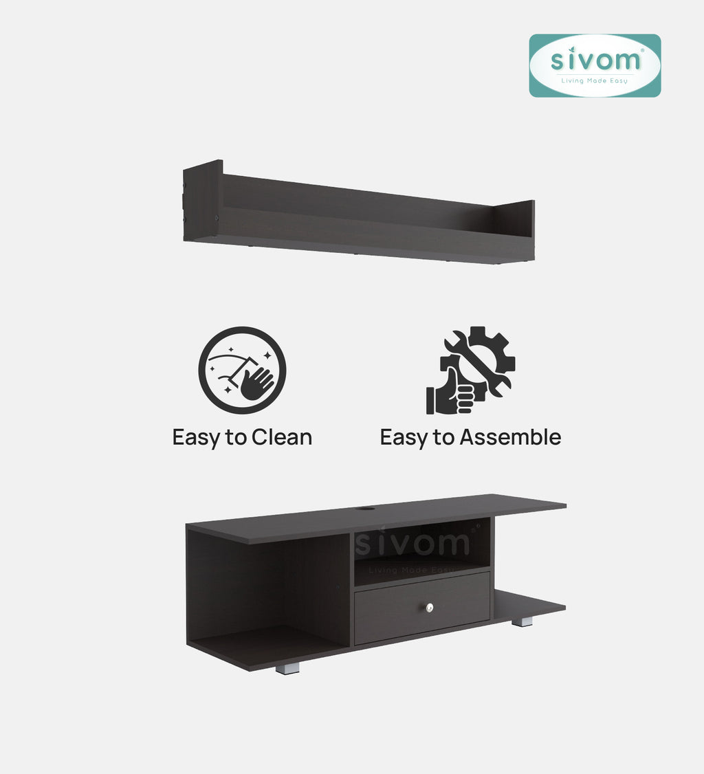Sivom furniture SIVOM Samyang Multipurpose TV Unit fits upto 43 inch with Storage Engineered Wood TV Entertainment Unit for Modern Homes | Elegant Design & Premium Finish