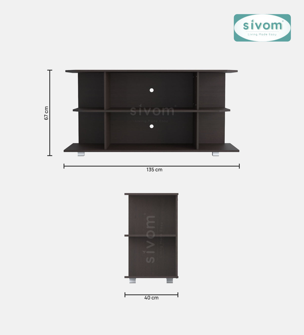 SIVOM Savan Multipurpose TV Unit fits upto 43 inch with Storage Engineered Wood TV Entertainment Unit for Modern Homes | Elegant Design & Premium Finish