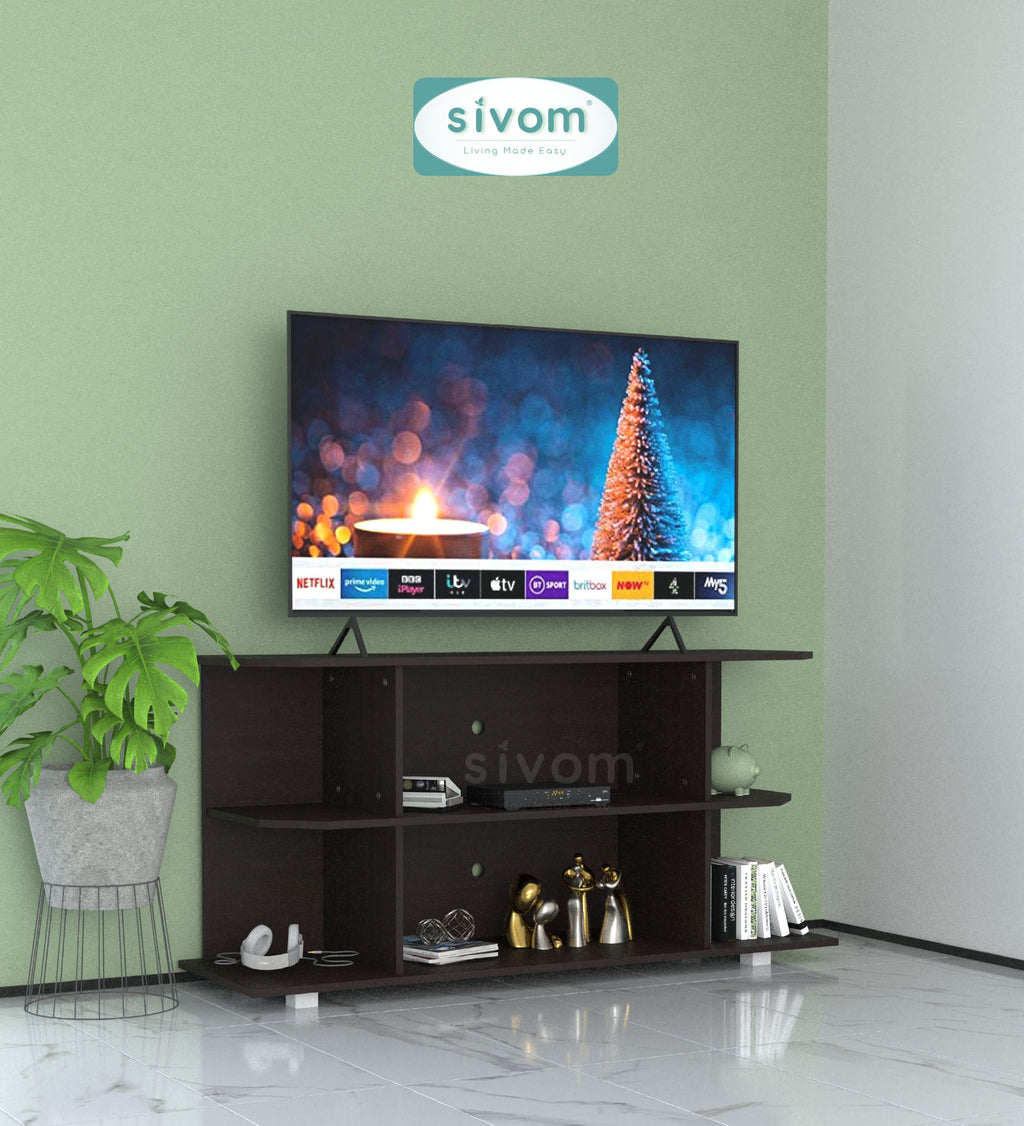 SIVOM Savan Multipurpose TV Unit fits upto 43 inch with Storage Engineered Wood TV Entertainment Unit for Modern Homes | Elegant Design & Premium Finish