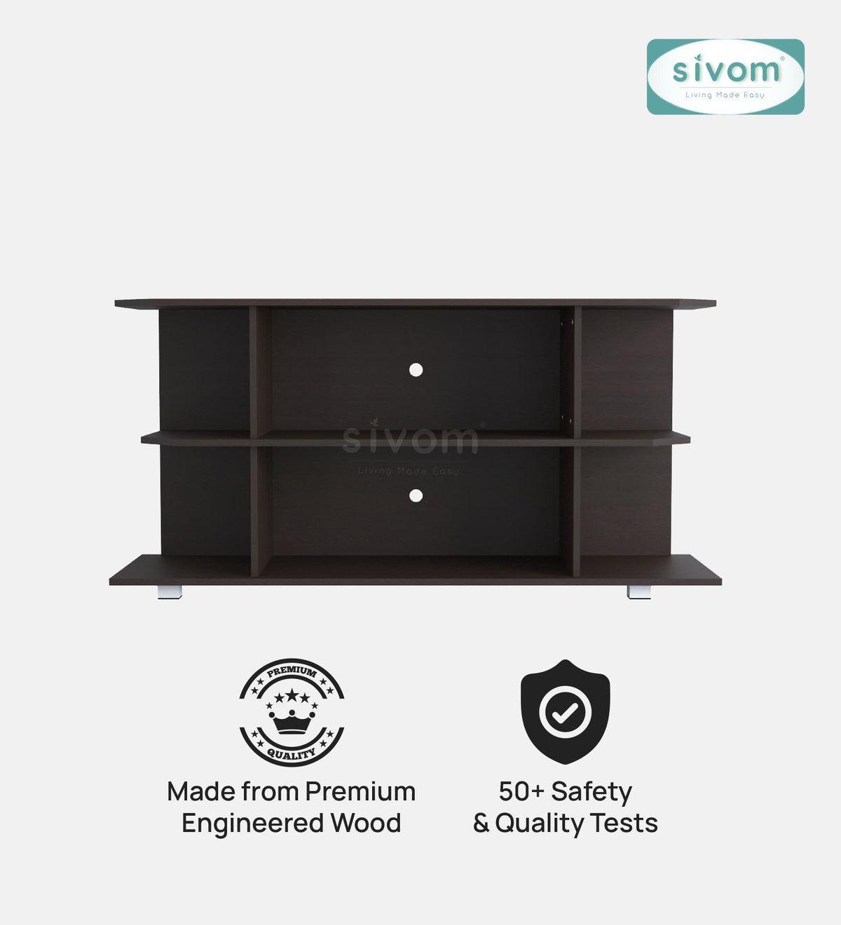 SIVOM Savan Multipurpose TV Unit fits upto 43 inch with Storage Engineered Wood TV Entertainment Unit for Modern Homes | Elegant Design & Premium Finish