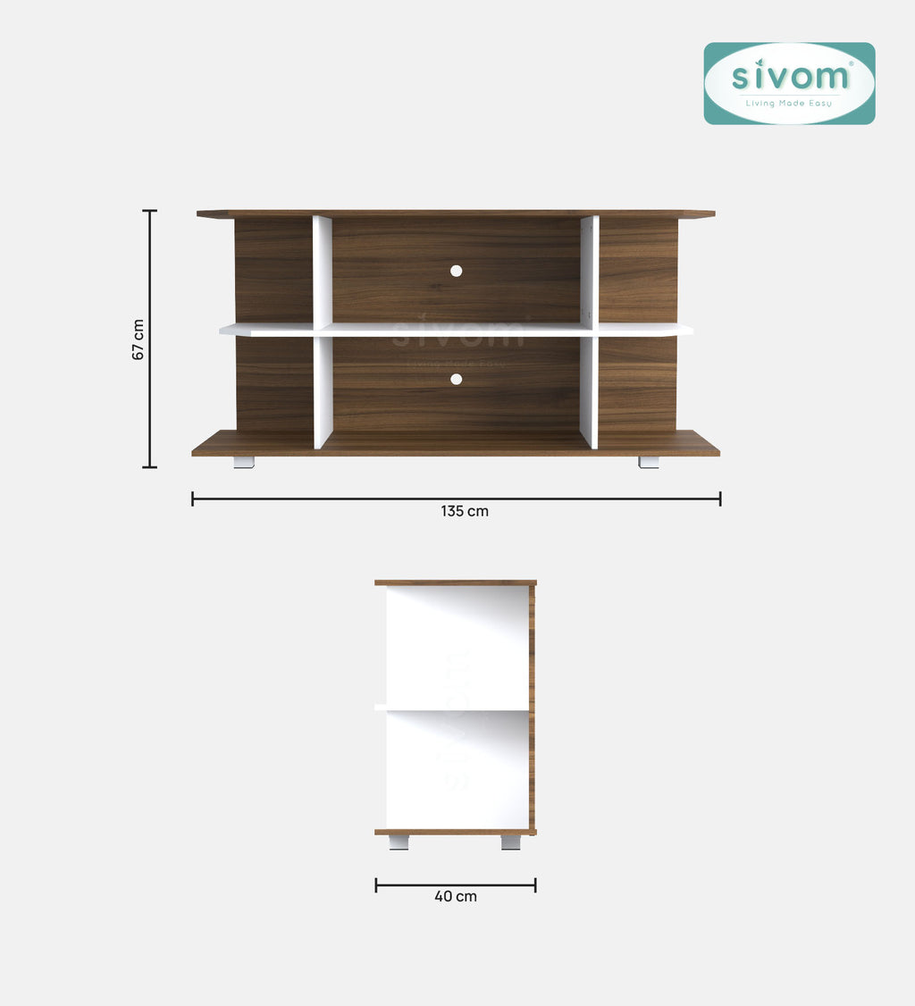 SIVOM Savan Multipurpose TV Unit fits upto 43 inch with Storage Engineered Wood TV Entertainment Unit for Modern Homes | Elegant Design & Premium Finish