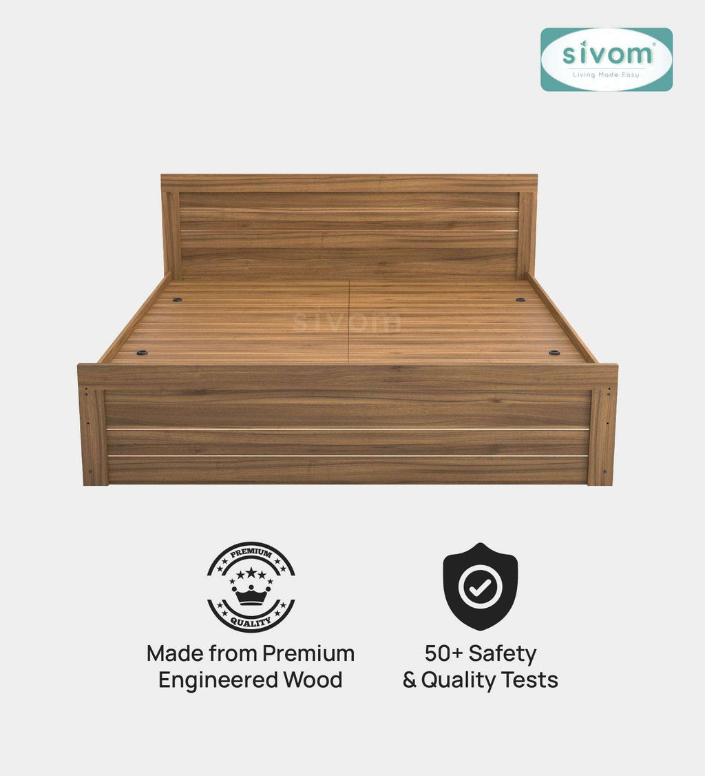 Sivom furniture SIVOM Scandi Bed with Storage Engineered Wood King Bed Engineered Wood King Bed (Delivery Condition - Knock Down)