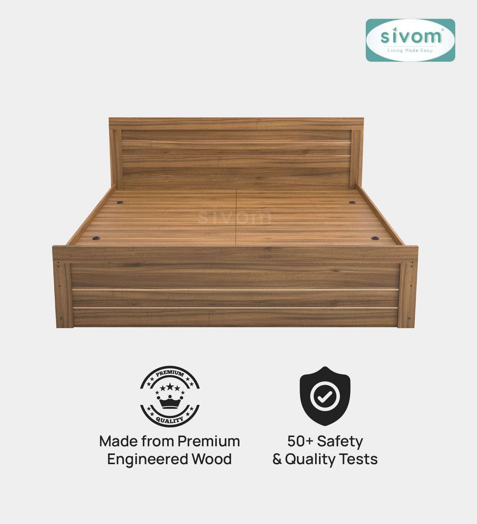 Sivom furniture SIVOM Scandi Bed with Storage Engineered Wood King Bed Engineered Wood King Bed (Delivery Condition - Knock Down)