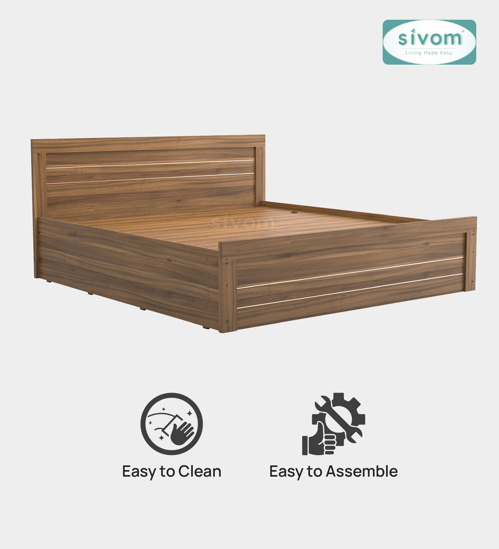 Sivom furniture SIVOM Scandi Bed with Storage Engineered Wood King Bed Engineered Wood King Bed (Delivery Condition - Knock Down)