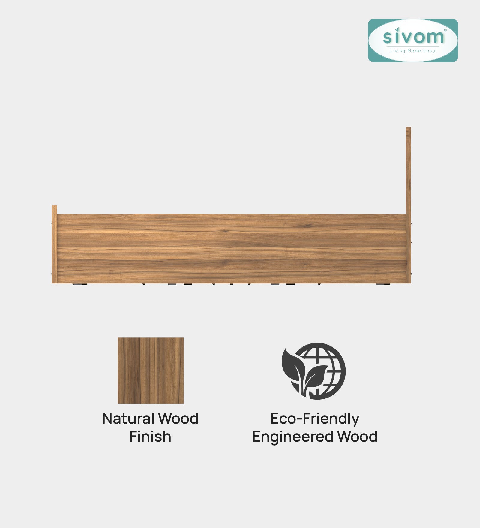 Sivom furniture SIVOM Scandi Bed with Storage Engineered Wood King Bed Engineered Wood King Bed (Delivery Condition - Knock Down)