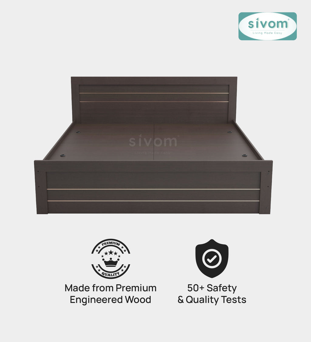 Sivom furniture SIVOM Scandi Bed with Storage Engineered Wood King Bed Engineered Wood King Bed (Delivery Condition - Knock Down)