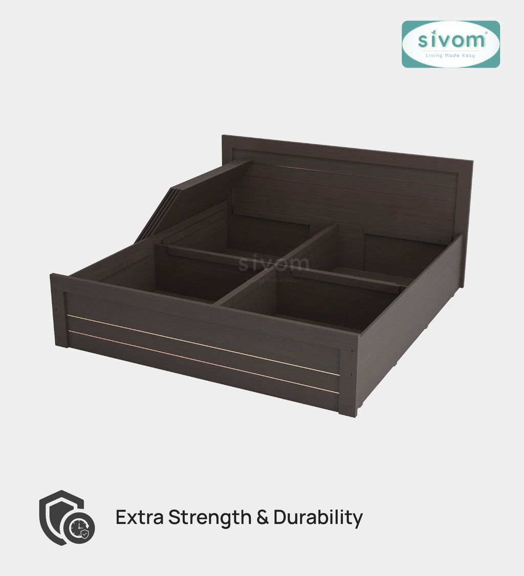 Sivom furniture SIVOM Scandi Bed with Storage Engineered Wood King Bed Engineered Wood King Bed (Delivery Condition - Knock Down)