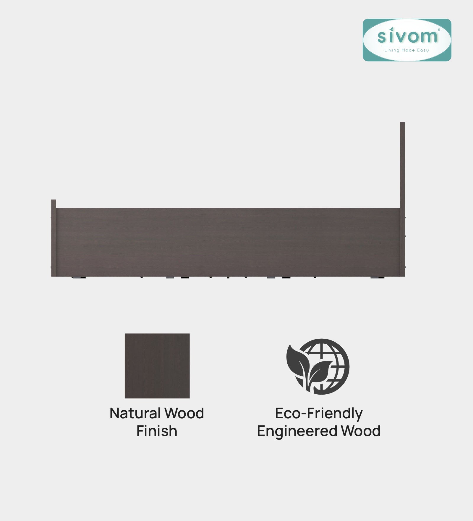 Sivom furniture SIVOM Scandi Bed with Storage Engineered Wood King Bed Engineered Wood King Bed (Delivery Condition - Knock Down)