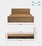 Sivom SIVOM Scandi Box Bed without Storage Engineered Wood King Bed for Modern Homes | Elegant Design & Premium Finish
