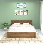 Sivom SIVOM Scandi Box Bed without Storage Engineered Wood King Bed for Modern Homes | Elegant Design & Premium Finish