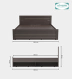 Sivom SIVOM Scandi Box Bed without Storage Engineered Wood King Bed for Modern Homes | Elegant Design & Premium Finish