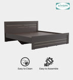 Sivom SIVOM Scandi Box Bed without Storage Engineered Wood King Bed for Modern Homes | Elegant Design & Premium Finish