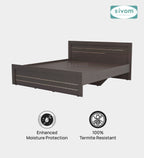 Sivom SIVOM Scandi Box Bed without Storage Engineered Wood King Bed for Modern Homes | Elegant Design & Premium Finish
