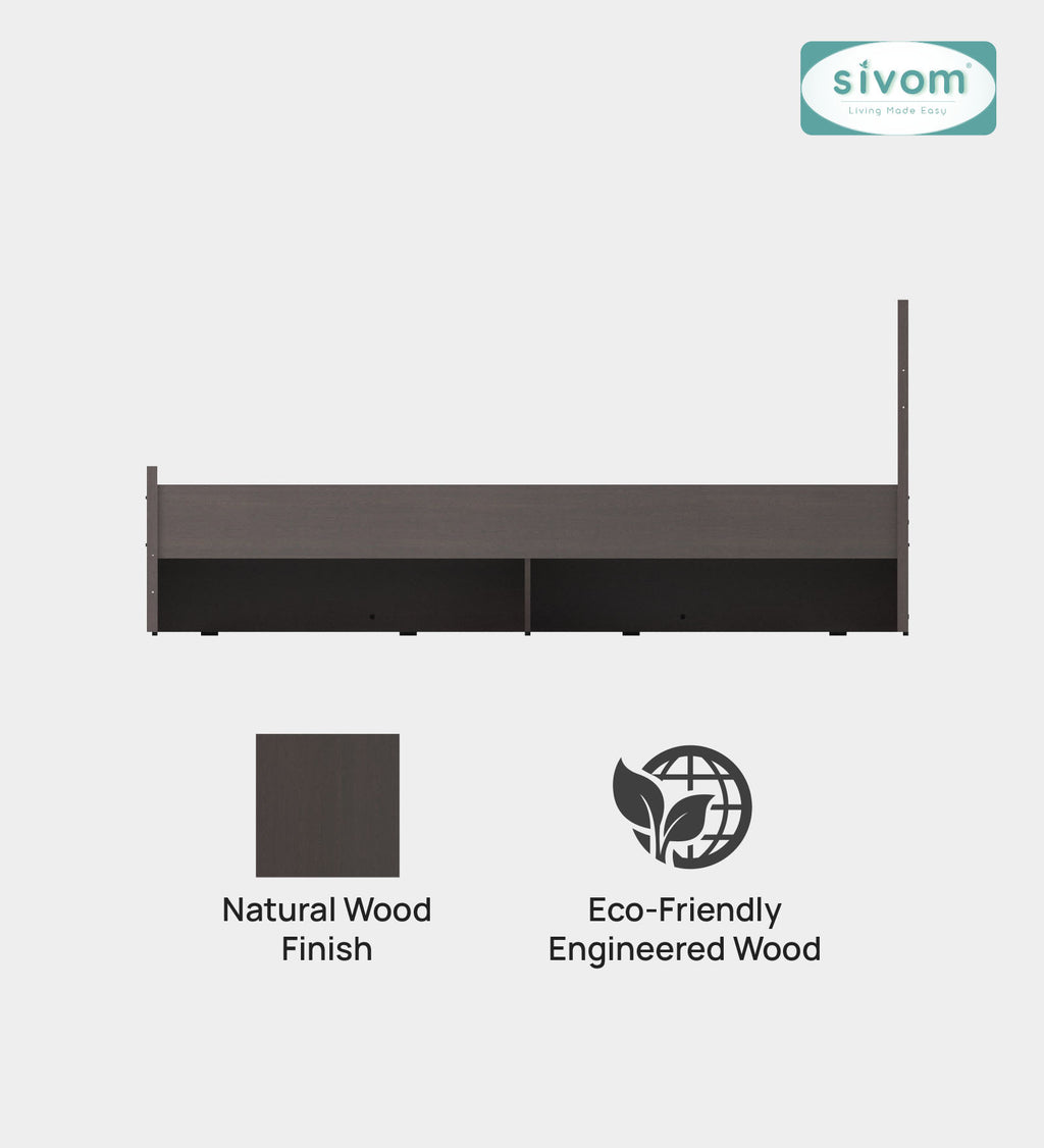 Sivom SIVOM Scandi Box Bed without Storage Engineered Wood King Bed for Modern Homes | Elegant Design & Premium Finish