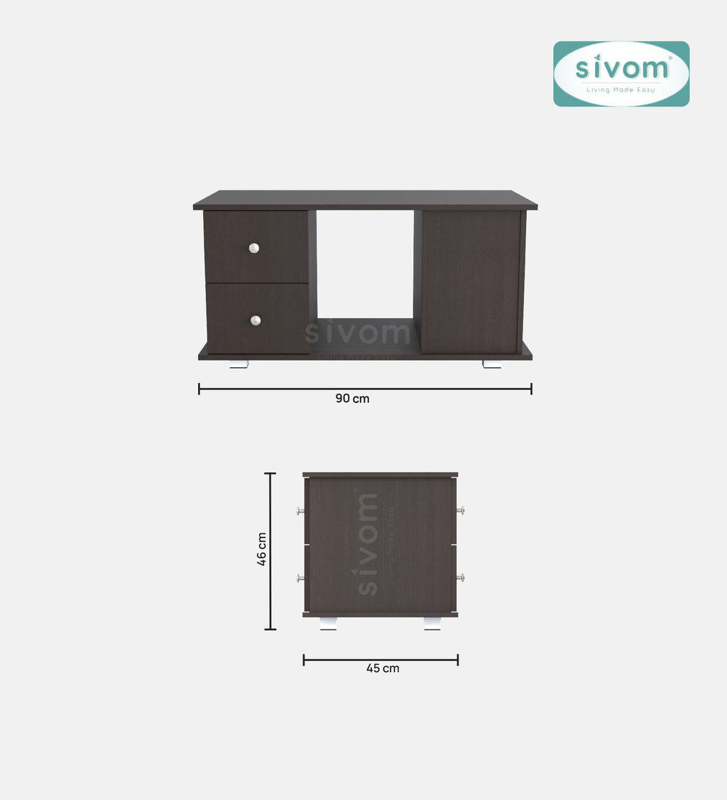 SIVOM Scarf Multipurpose Centre Table / Engineered Wood Coffee Table for Modern Homes | Elegant Design & Premium Finish