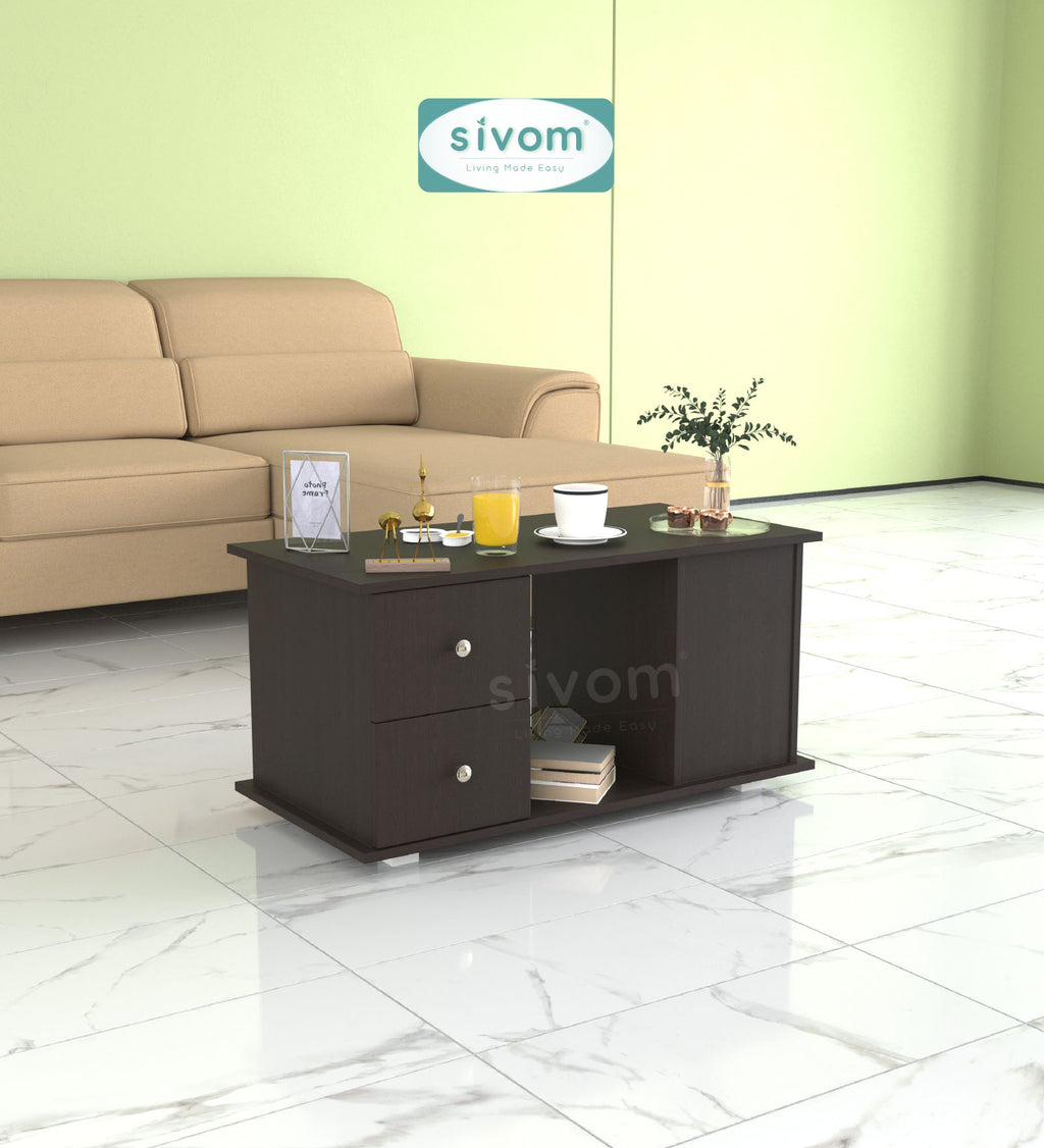 SIVOM Scarf Multipurpose Centre Table / Engineered Wood Coffee Table for Modern Homes | Elegant Design & Premium Finish