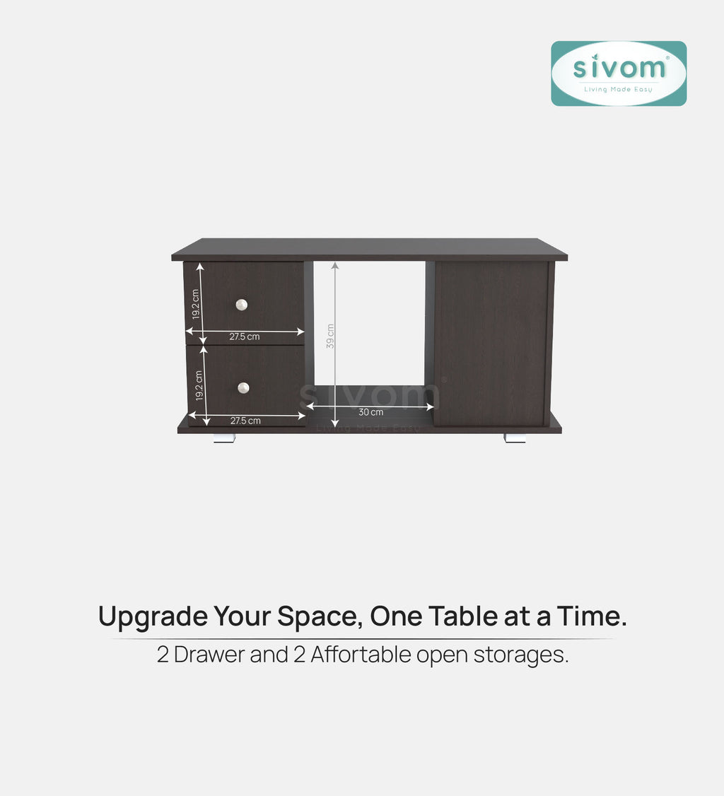 SIVOM Scarf Multipurpose Centre Table / Engineered Wood Coffee Table for Modern Homes | Elegant Design & Premium Finish