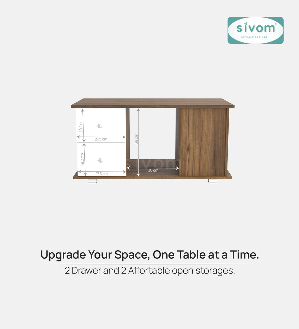 SIVOM Scarf Multipurpose Centre Table / Engineered Wood Coffee Table for Modern Homes | Elegant Design & Premium Finish