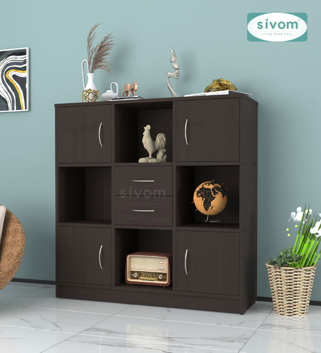 Sivom SIVOM Settle Multipurpose Storage Unit/ Engineered Wood Free Standing Cabinet for Modern Homes | Elegant Design & Premium Finish