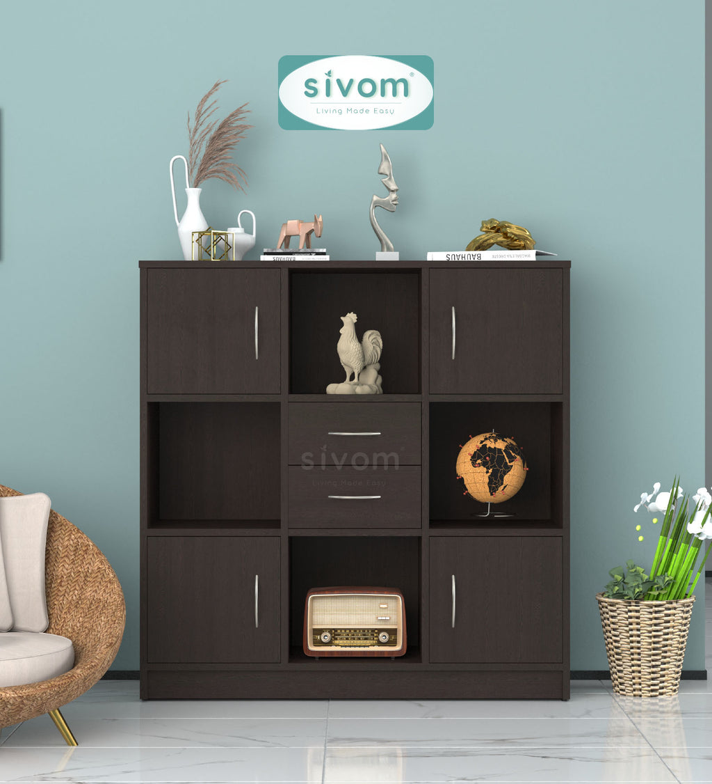 Sivom SIVOM Settle Multipurpose Storage Unit/ Engineered Wood Free Standing Cabinet for Modern Homes | Elegant Design & Premium Finish