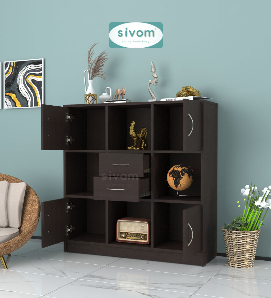 Sivom SIVOM Settle Multipurpose Storage Unit/ Engineered Wood Free Standing Cabinet for Modern Homes | Elegant Design & Premium Finish