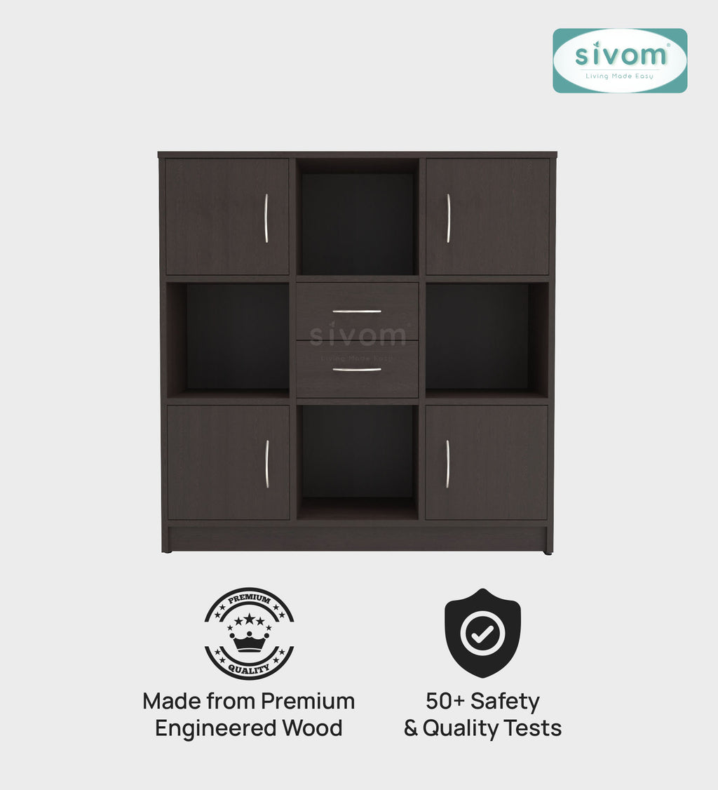Sivom SIVOM Settle Multipurpose Storage Unit/ Engineered Wood Free Standing Cabinet for Modern Homes | Elegant Design & Premium Finish