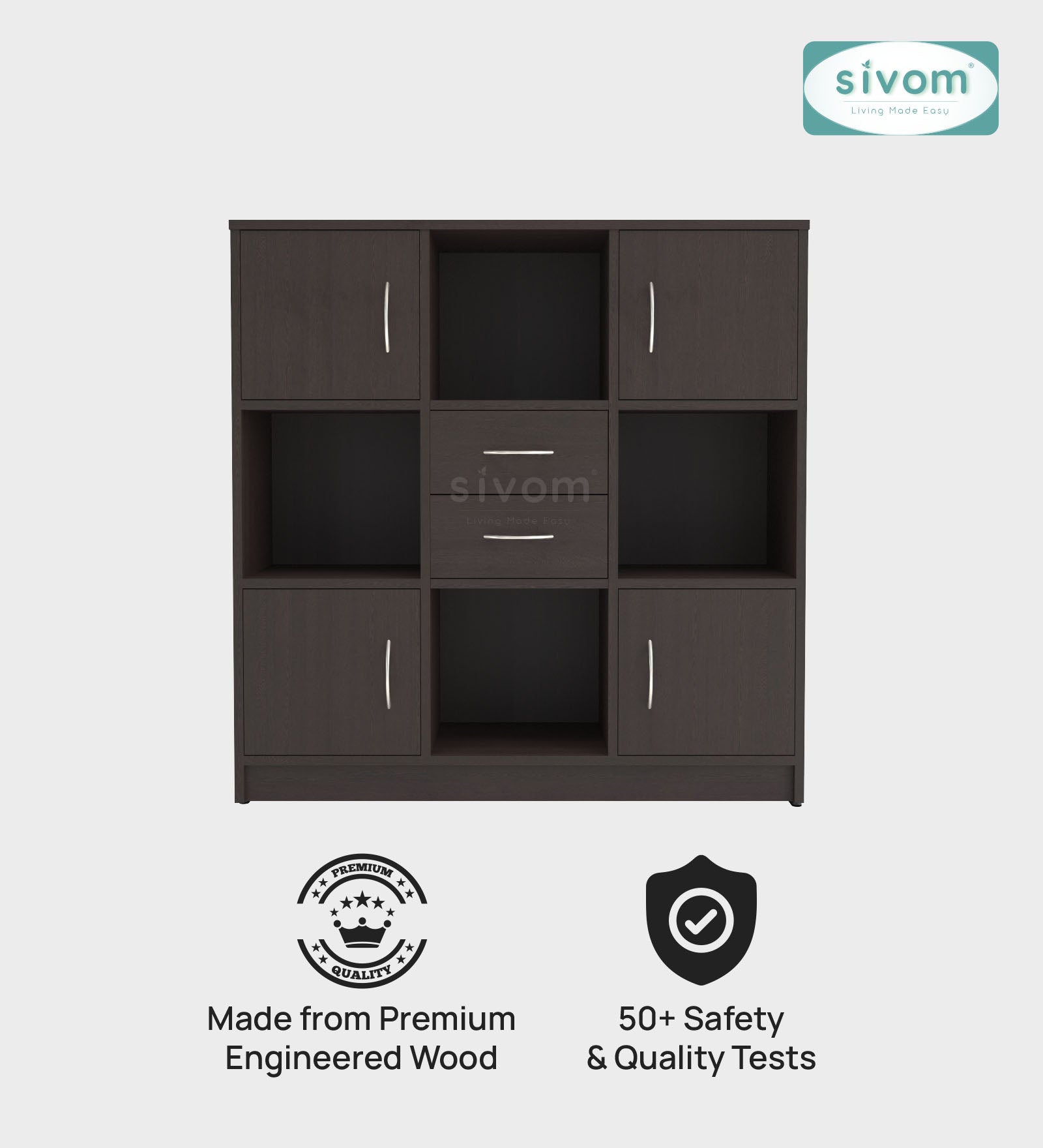 Sivom SIVOM Settle Multipurpose Storage Unit/ Engineered Wood Free Standing Cabinet for Modern Homes | Elegant Design & Premium Finish