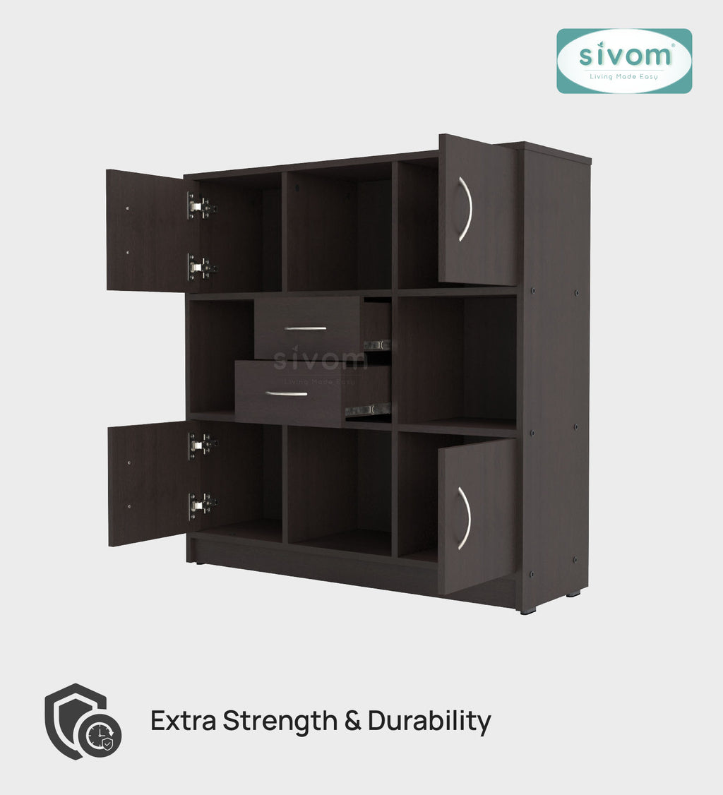 Sivom SIVOM Settle Multipurpose Storage Unit/ Engineered Wood Free Standing Cabinet for Modern Homes | Elegant Design & Premium Finish